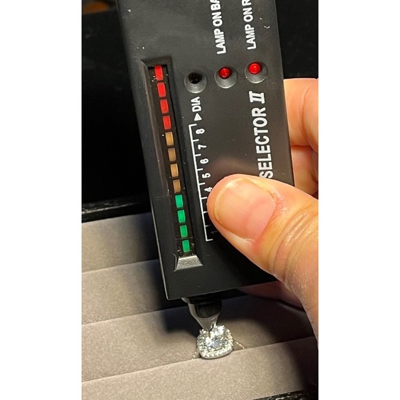 Certified 3 Ct Moissanite Halo Engagement Ring, Size 6 - Picture 8 of 10